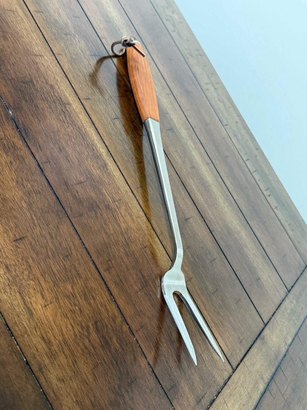 Williams Sonoma 18" Meat Carving Fork Wood Handle Stainless Steel Grill BBQ
